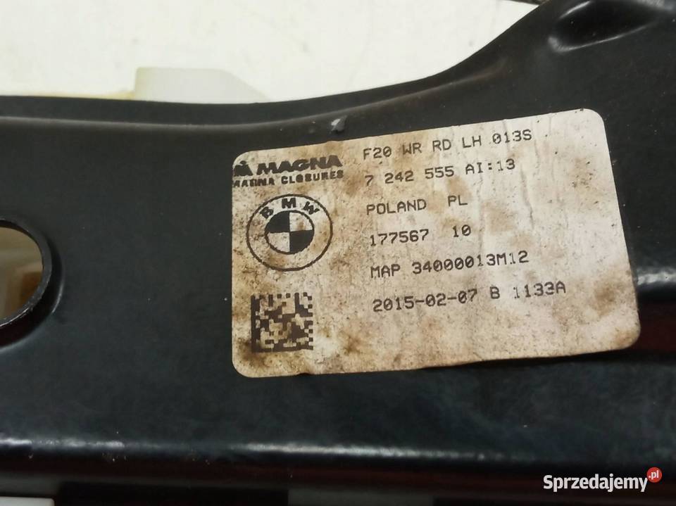 MECHANIZM SZYBY PRAWY TYŁ 7242555AI Bmw Seria 1