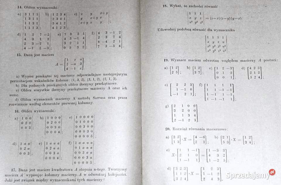 Elementy algebry liniowej Józef Janikowski Rok wydania 1972 lubelskie