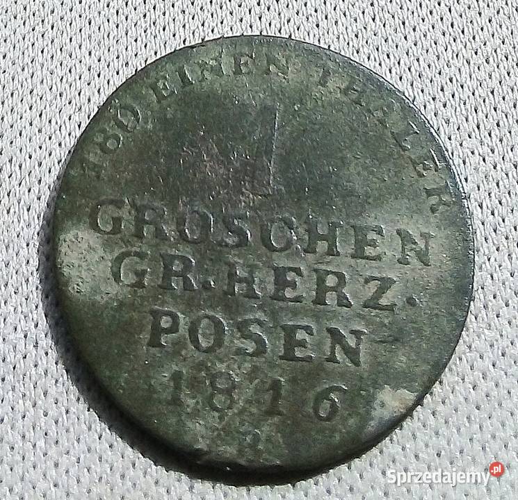 WIELKIE KSIĘSTWO POZNAŃSKIE1 GROSZ 1816 rB Numizmatyka Legionowo