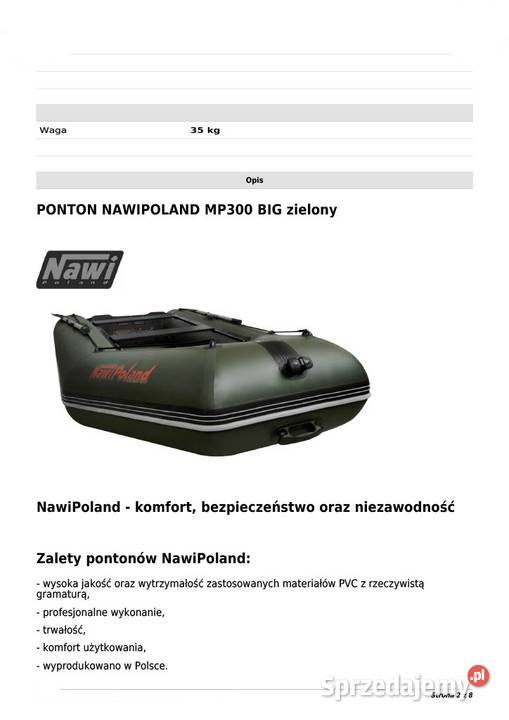Nowy ponton motorowy NawiPoland MP300 BIG podkarpackie Mielec