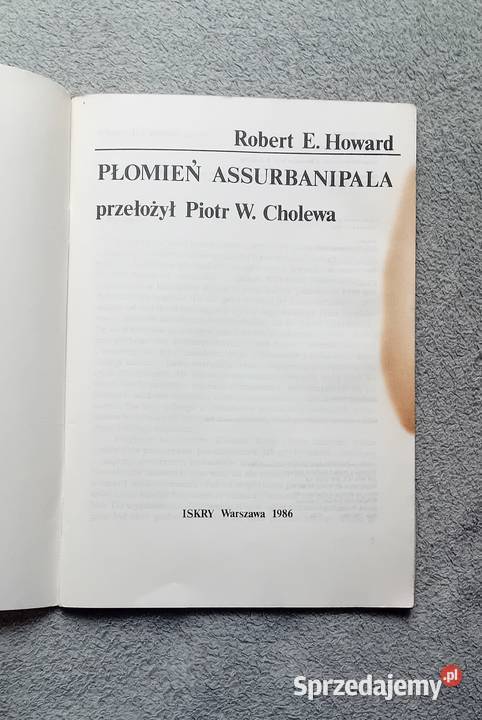 Robert E Howard Płomień Assurbanipala Iskry 1987 Koźminek