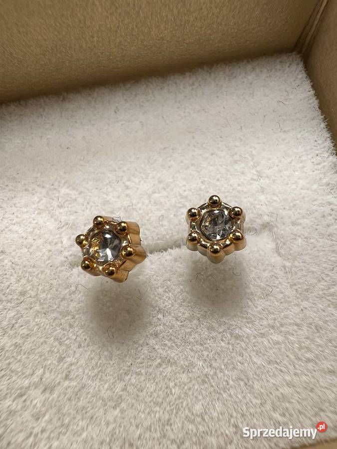 Kolczyki złote z diamentem Jasło