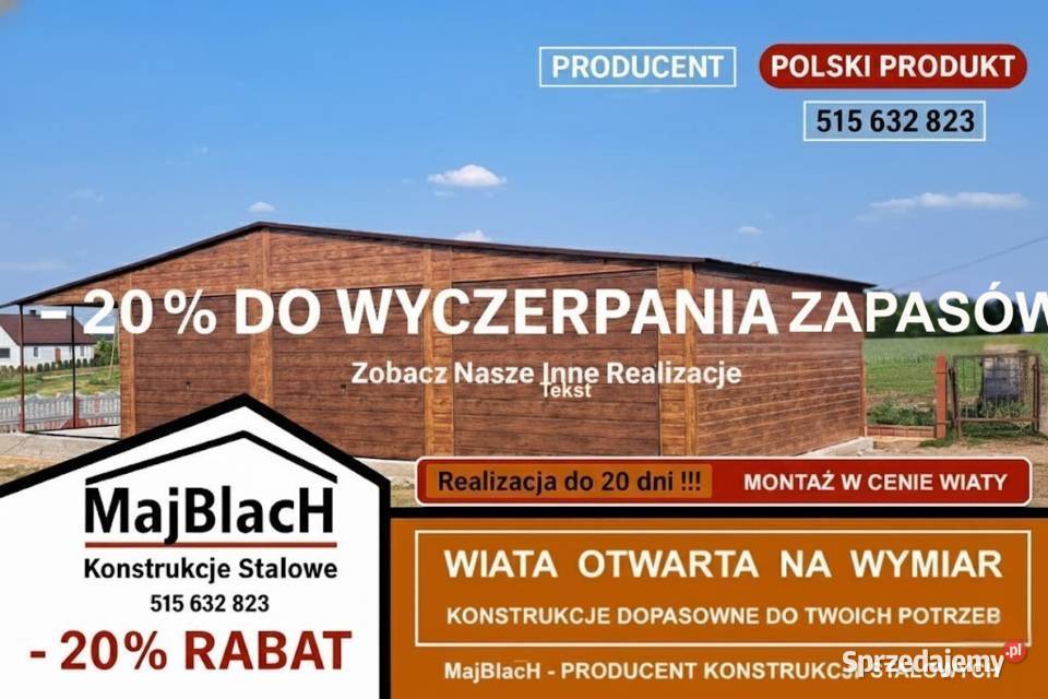 Wysoki Garaż Blaszany Ocynkowany Magazyn Krapkowice