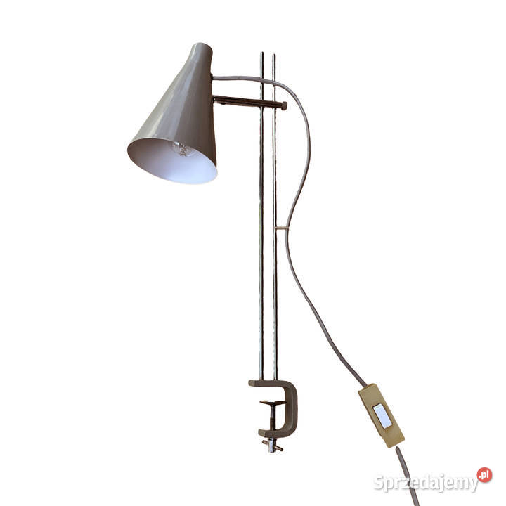 Szara lampa biurkowa proj J Hurka Lidokov Lampki biurkowe mazowieckie Warszawa