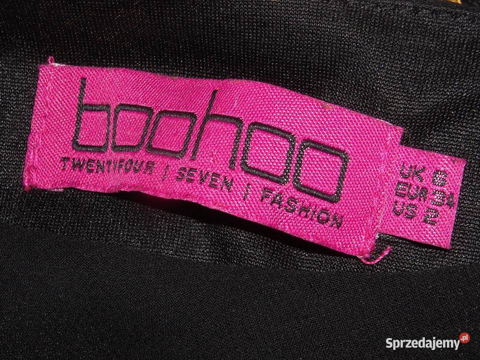 sukienka boohoo cekiny 6 xs żółty/złoty