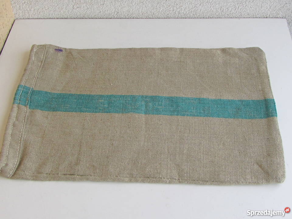 Worek lniano konopowy 350 x 520 mm zielony pas 5 sprzedam