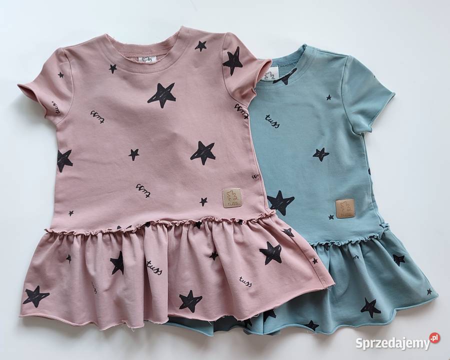 Sukienka Frilly Gwiazdki Tuss 9298 Brudny Błękit Katowice sprzedam