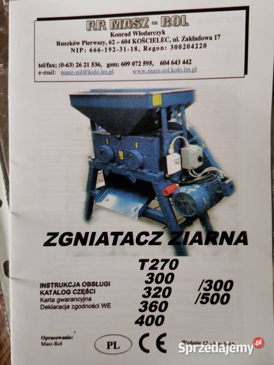 Gniotownik MASZROL 55 kW nieuszkodzony