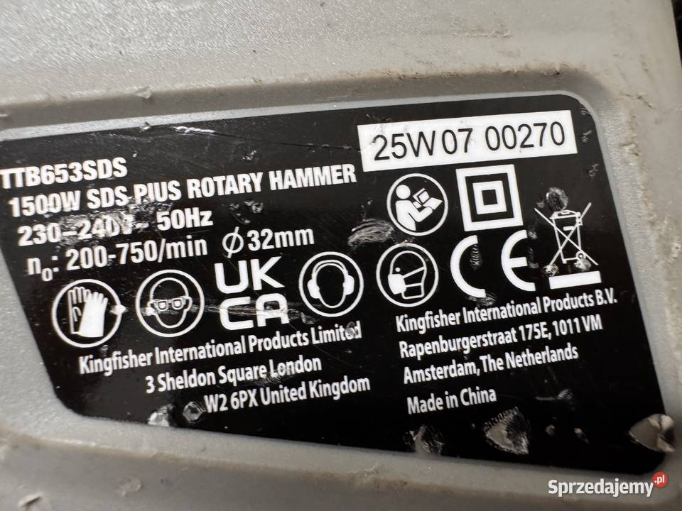 EU Młot udarowy Titan 59 TTB653SDS 8J 1500W SDS