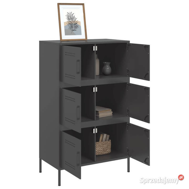 Szafka czarna 68x39x113 stal WM842958 Warszawa