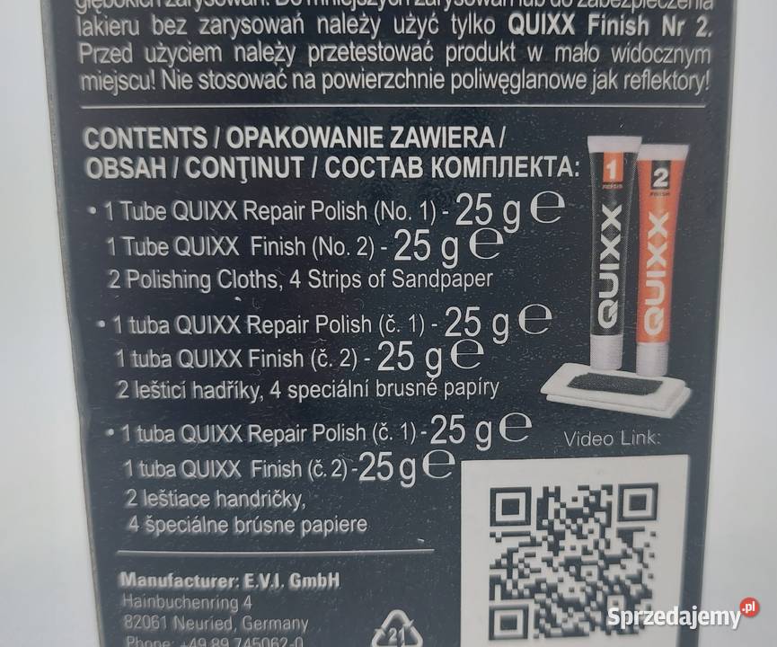 QUIXX Repair System zestaw do usuwania zarysowań Usuwanie rys sprzedam
