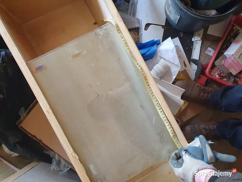 Półka gablota z przesuwaną szybą drewniana Warszawa sprzedam