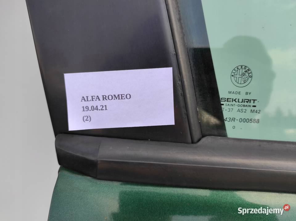 SZYBA DRZWI PRAWYCH PRZÓD ALFA ROMEO 147 937 3D Części samochodowe Nowy Tomyśl