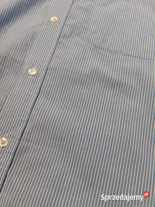 Lacoste koszula męska 40 L błękitna w paski stan Krawaty śląskie