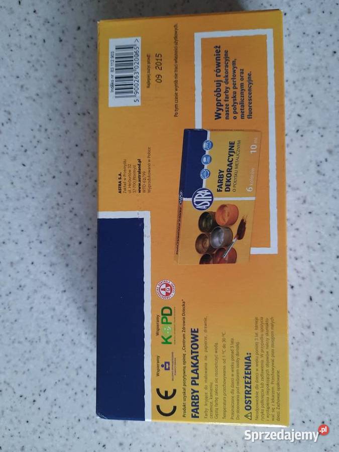 Farby plakatowe Astra 8 kolorów śląskie Częstochowa sprzedam