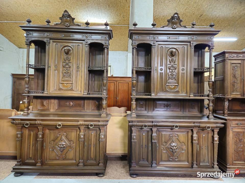 Potężny stary kredens eklektyczny z Francji Nowy Sącz
