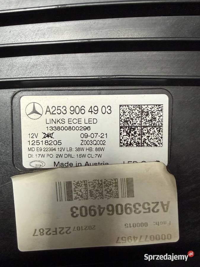 LAMPA PRZEDNIA LEWA MB A2539064903 Września