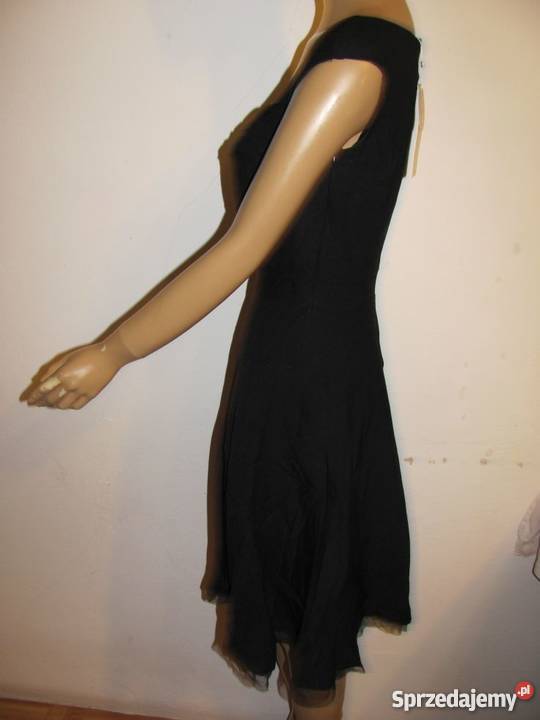 koktajlowa czarna sukienka DRESS V Rozmiar 38(M) Zamość