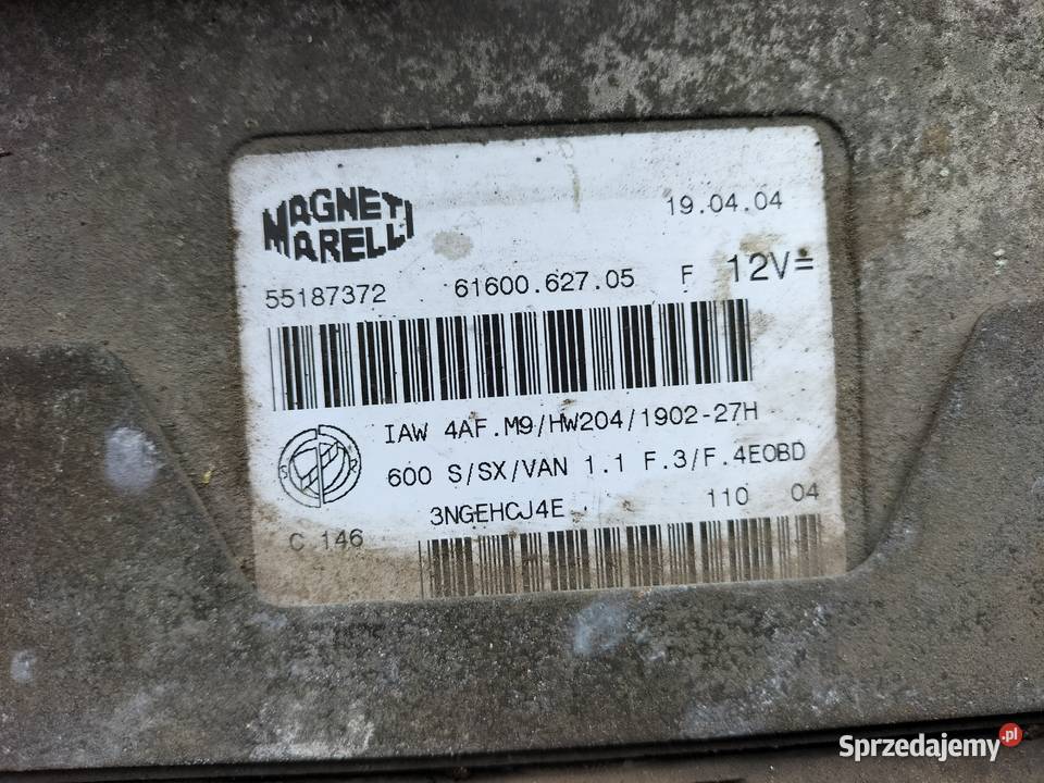 FIAT CC Cinquecento SEICENTO 11 1100 KOMPUTER Układ elektryczny silnika Kamień-Kolonia