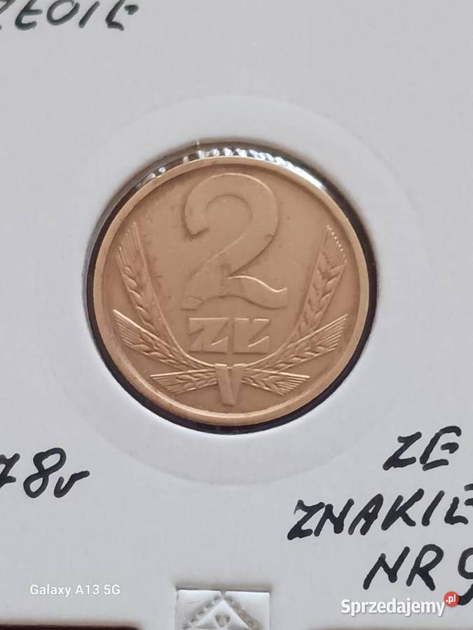2 złote 1978 r ze znakiem mennicy 9 najniższy wielkopolskie Konin
