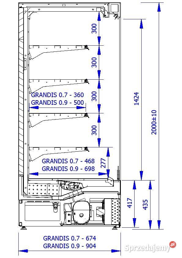 Regał chłodniczy GRANDIS 158 x 68 szafa Magazynowanie Jabłonna
