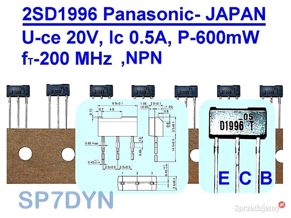 Tranzystor 2SD1996 NPN 20V 05A 600mW 2 1