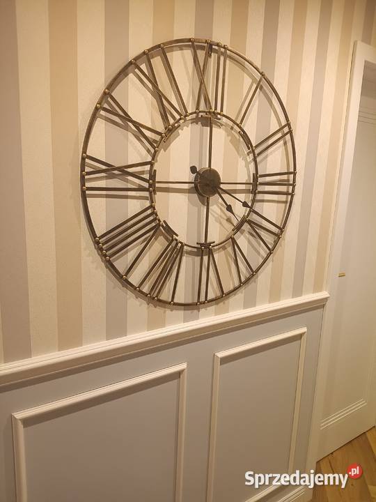 Zegar ścienny metalowy złoty antyczny 80 NOWY Zegary Kraków