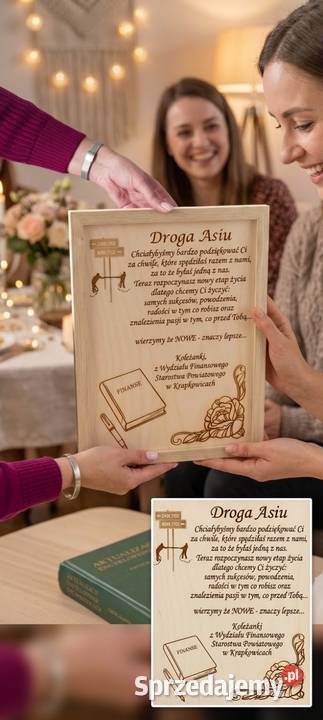 Drewniana Pamiątka Pożegnanie Koleżanki Kolegi z Krapkowice