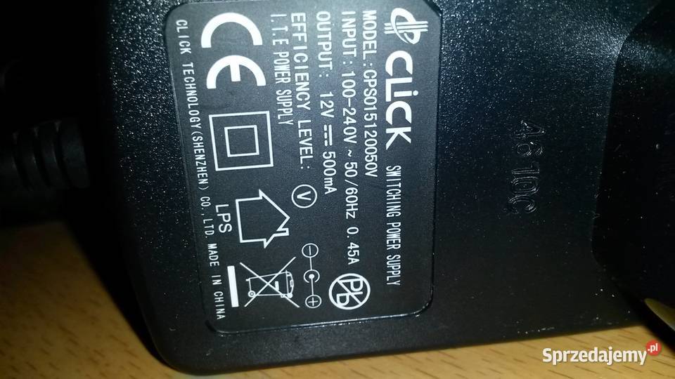 ZASILACZ WTYCZKOWY 12V 500mA DC 5521 CLICK Poznań sprzedam