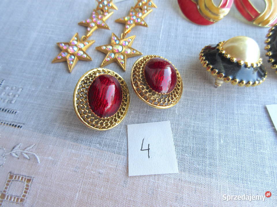 stara biżuteria klipsy lata 80 Kolczyki podkarpackie Straszydle