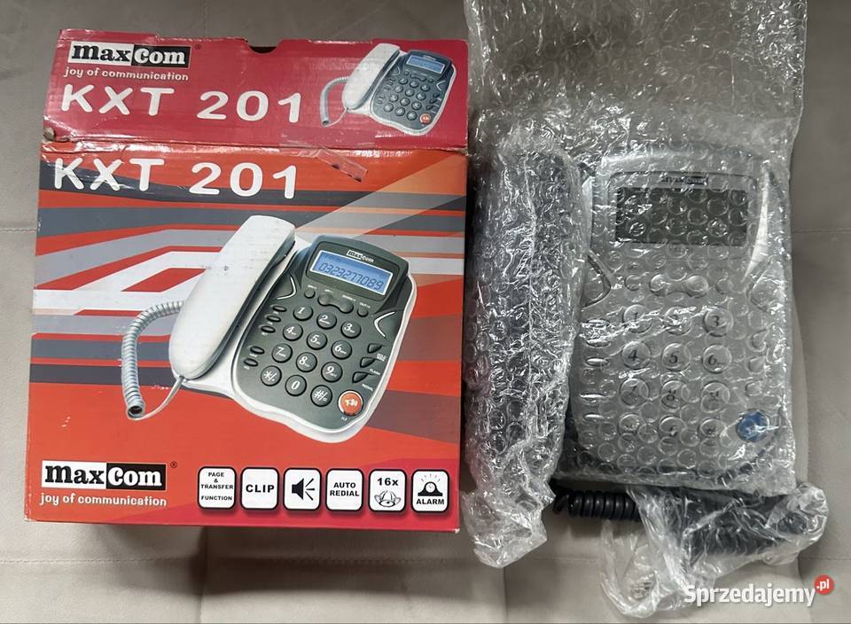 Nowy telefon stacjonarny KXT 201 kalkulator 2 w wielkopolskie Bogdanowo