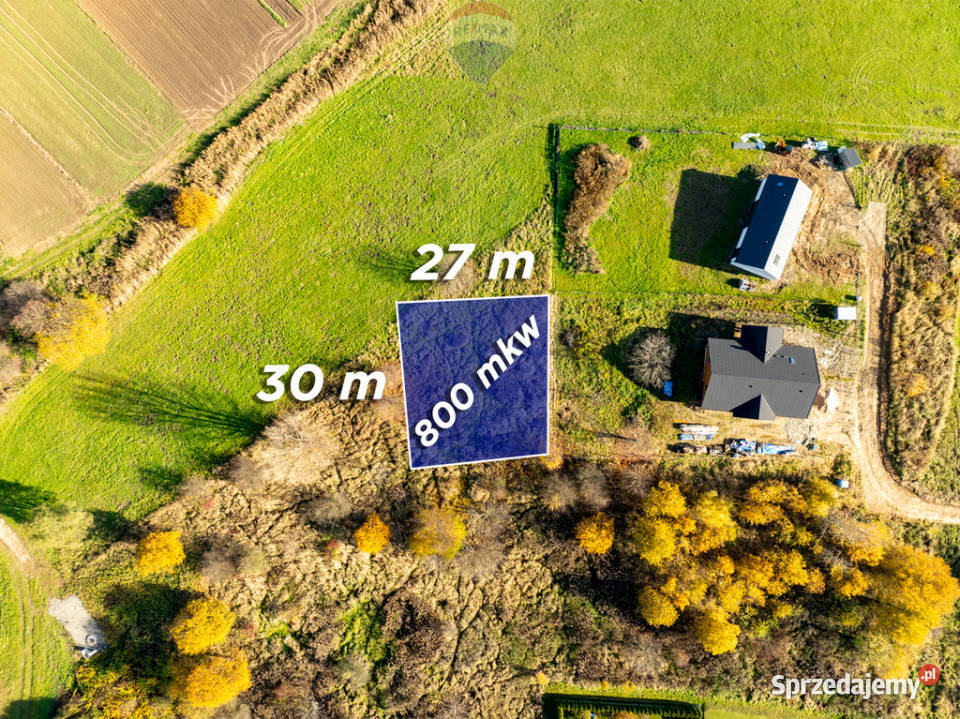 Budowlana działka w Siedlcu Krzezowice 800mkw Sprzedaż małopolskie