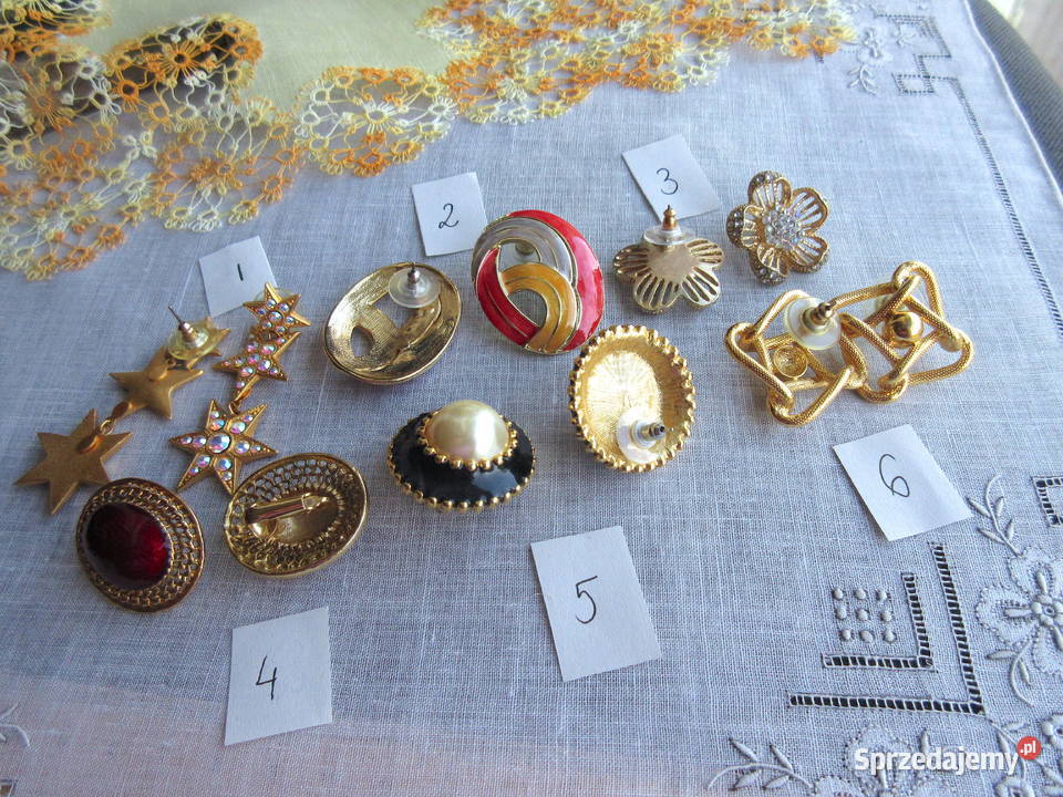 stara biżuteria klipsy lata 80 Kolczyki podkarpackie Straszydle