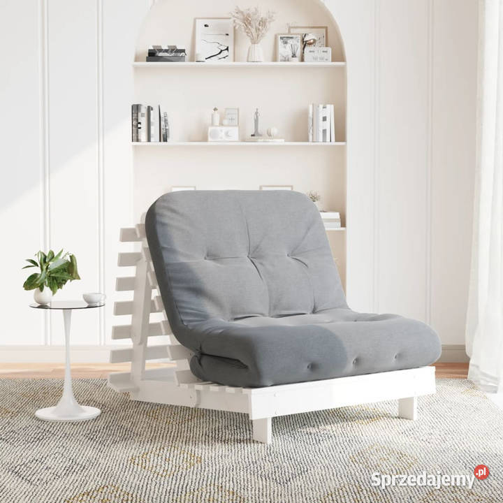 Sofa rozkładana futon z materacem biała Warszawa