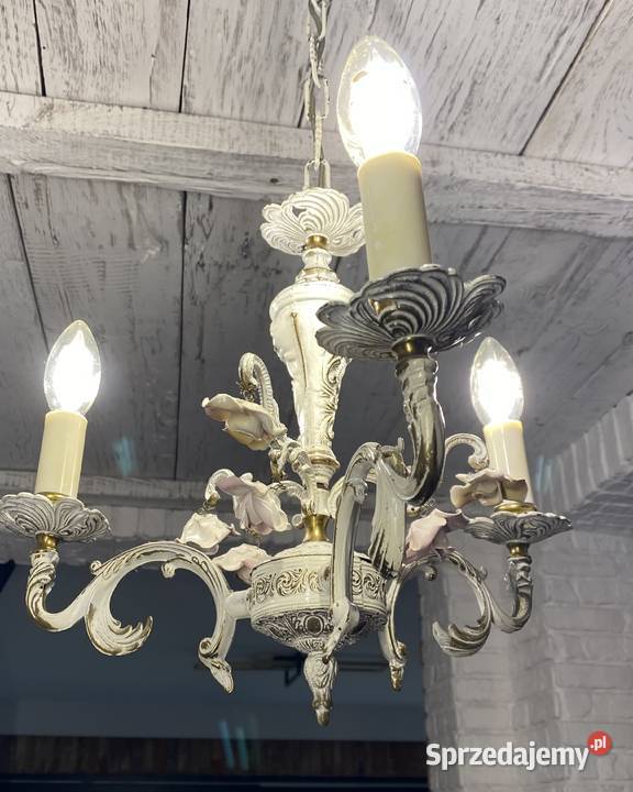 Francuski antyczny Żyrandol 4 Francja XX w Lampa wielkopolskie Poznań