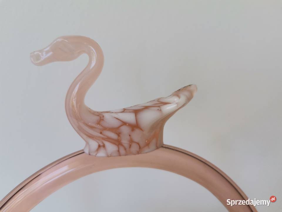 Stary kolorowy wazon koszyk szkło kolorowe Porcelana i szkło