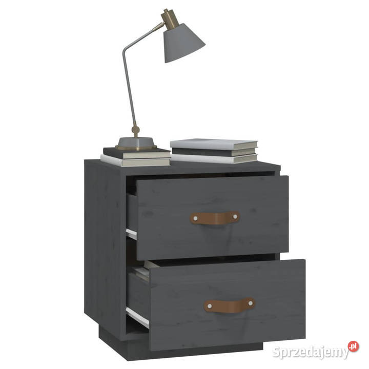 Szafka nocna szara 40x34x45 lite drewno sosnowe Warszawa