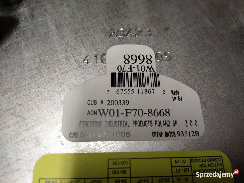 PODUSZKA PNEUMATYCZNA FIRESTONE W01F708668 NOWA lubuskie Kargowa