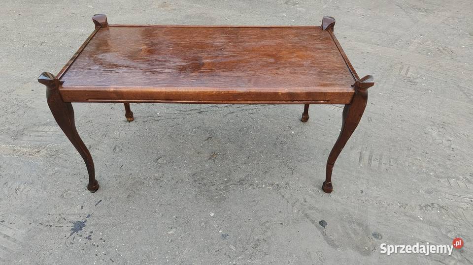 Drewniany Stół stolik kawowy retro vintage PRL Łódź