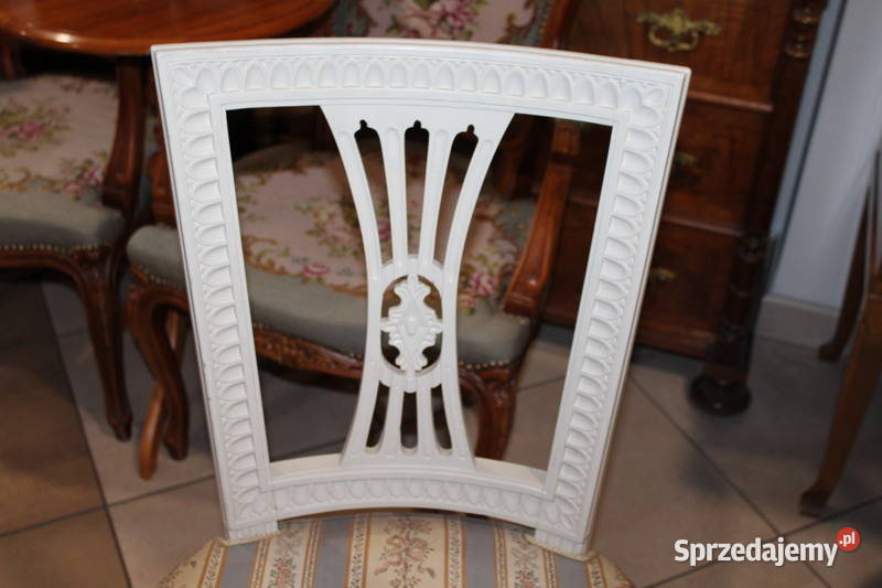 Białe krzesło Gustawiańskie 694 Szczecin