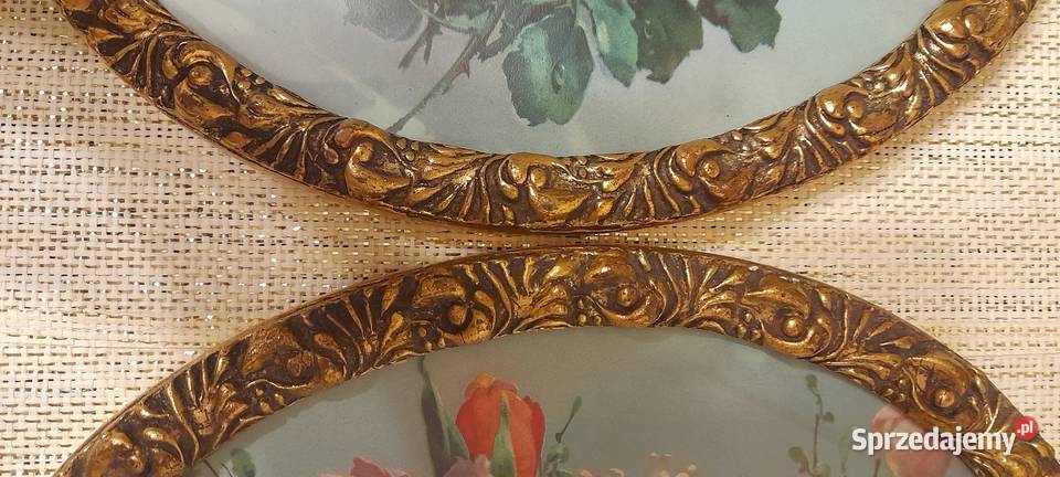 Owalne ramki drewniane z 1920 roku Antyki wielkopolskie Poznań