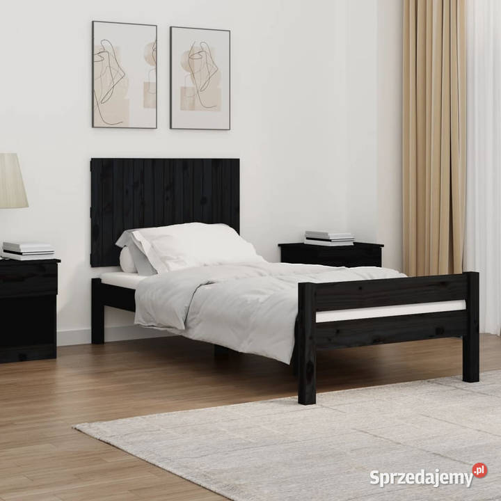 Wezgłowie łóżka czarne 955x3x60 lite drewno Warszawa sprzedam