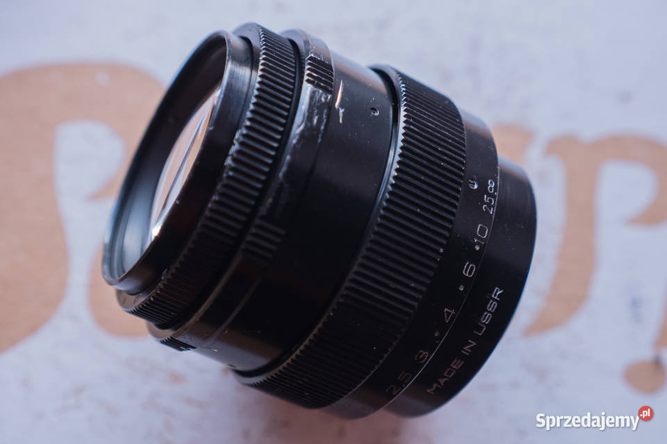 Jupiter 9 85mm f2 M42 ubytki na przedniej Szramowo sprzedam