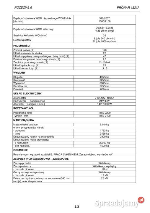 Pronar 1221A instrukcja obsługi Stalowa Wola