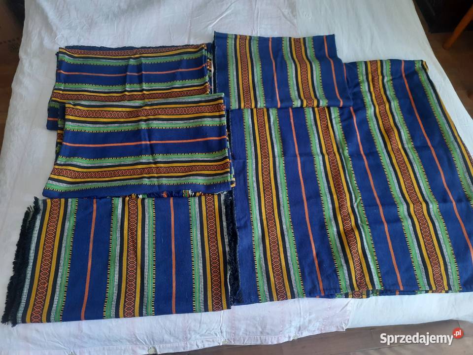 Narzuty pasiaki ludowe wzory 5 sztuk Morąg