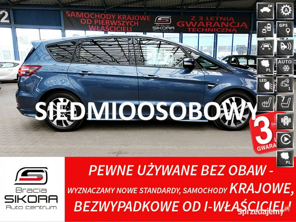 Ford S STLine 7osób 190 PanoramaSkóraACC niebieski śląskie
