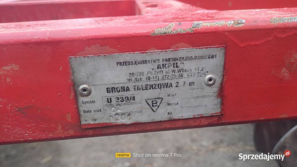 Brona talerzowa Akpil 27m 4x6 talerzówka Witowice