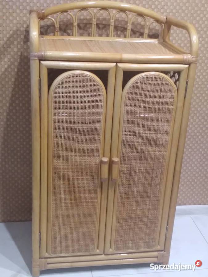 Rattanowy komplet do przedpokoju szafka na buty
