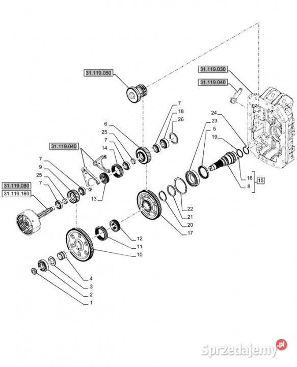 Holland T6070 T7230 Koło zębate 65t 84192943