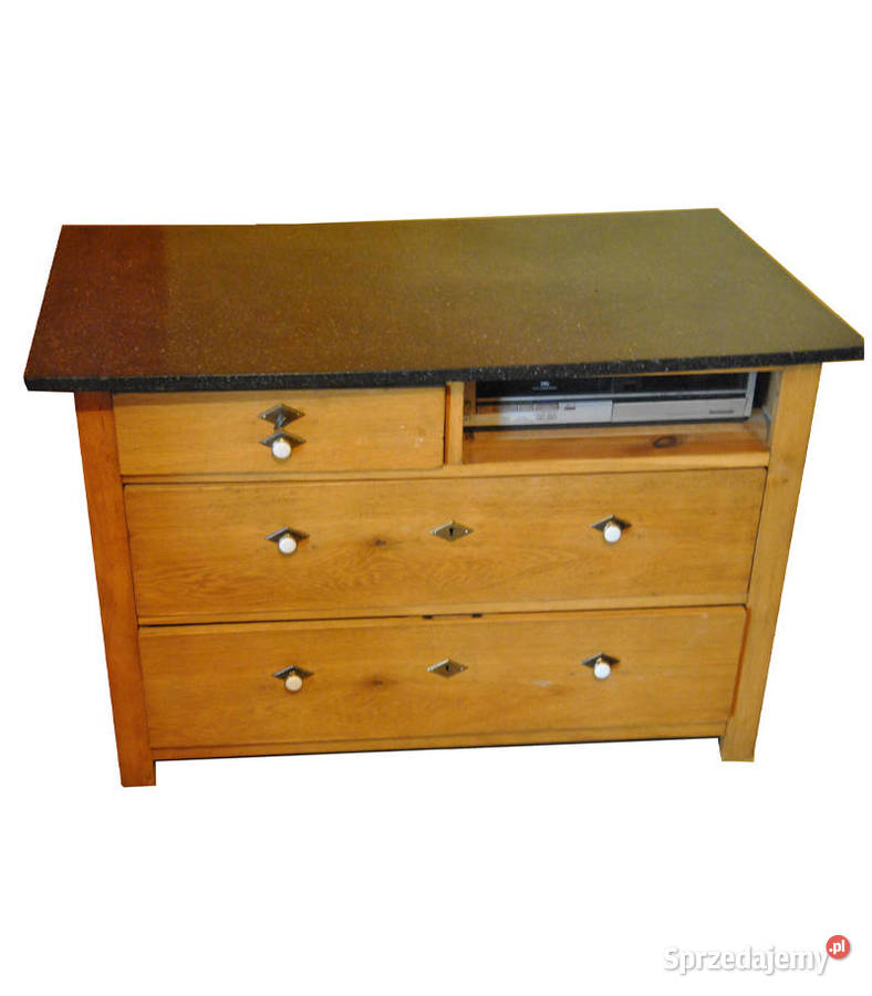 Komoda drewniana z szufladami blat kamienny Wieliczka